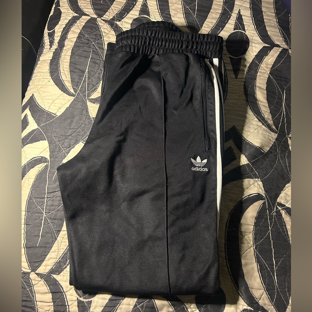 Adidas originals Black Joggers with White Stripes